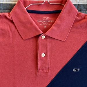 Men’s Vineyard Vines Pink & Navy Blue Polo Shirt